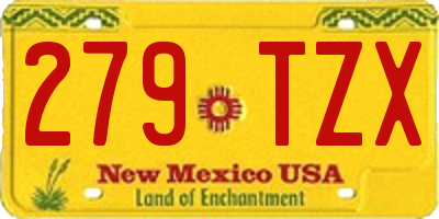 NM license plate 279TZX