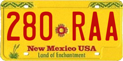 NM license plate 280RAA