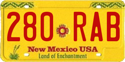 NM license plate 280RAB