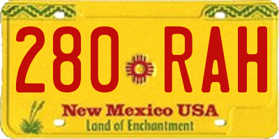 NM license plate 280RAH