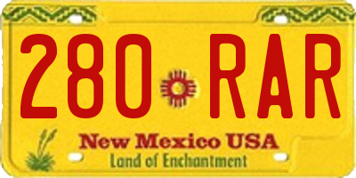NM license plate 280RAR
