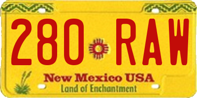 NM license plate 280RAW