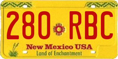 NM license plate 280RBC