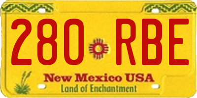 NM license plate 280RBE