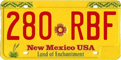 NM license plate 280RBF