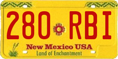 NM license plate 280RBI