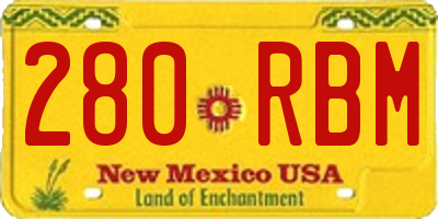 NM license plate 280RBM