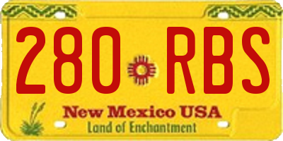 NM license plate 280RBS