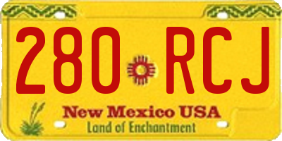NM license plate 280RCJ