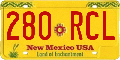 NM license plate 280RCL