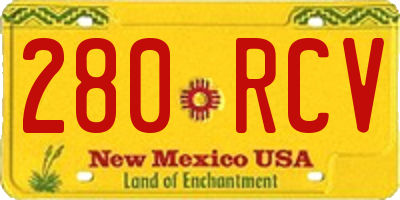 NM license plate 280RCV
