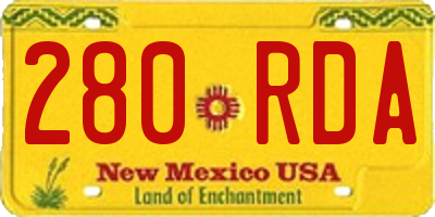 NM license plate 280RDA