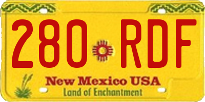 NM license plate 280RDF