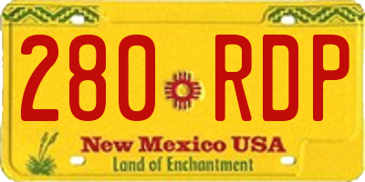 NM license plate 280RDP