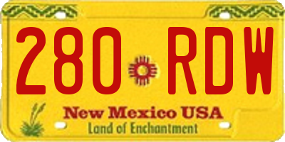 NM license plate 280RDW