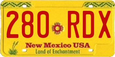 NM license plate 280RDX