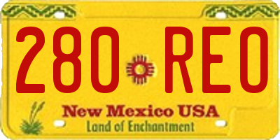 NM license plate 280REO