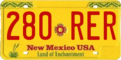 NM license plate 280RER