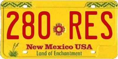 NM license plate 280RES