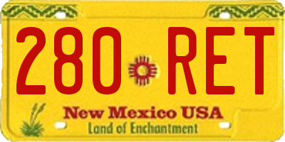 NM license plate 280RET