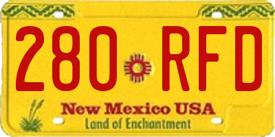 NM license plate 280RFD