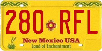 NM license plate 280RFL
