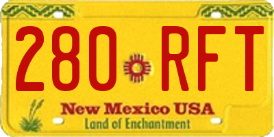 NM license plate 280RFT
