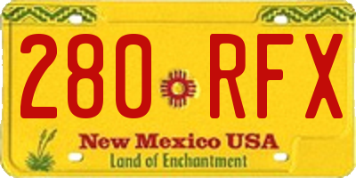 NM license plate 280RFX