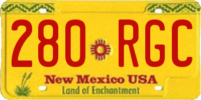 NM license plate 280RGC