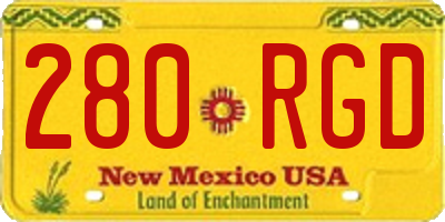 NM license plate 280RGD