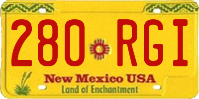 NM license plate 280RGI
