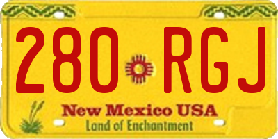 NM license plate 280RGJ