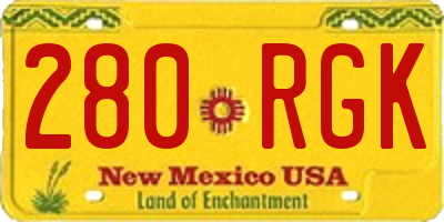 NM license plate 280RGK
