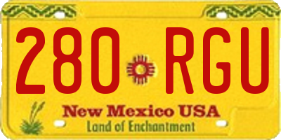 NM license plate 280RGU