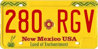NM license plate 280RGV