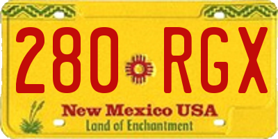 NM license plate 280RGX