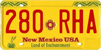 NM license plate 280RHA