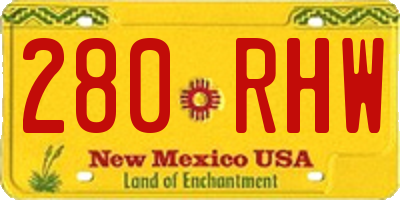 NM license plate 280RHW