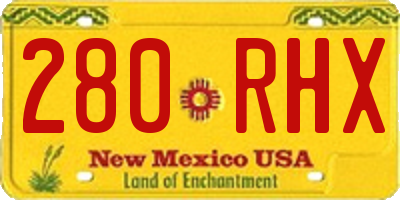 NM license plate 280RHX