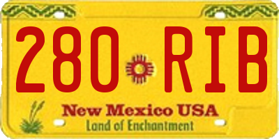 NM license plate 280RIB