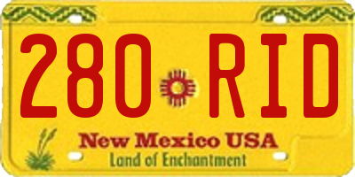 NM license plate 280RID