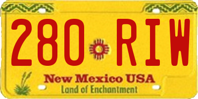 NM license plate 280RIW