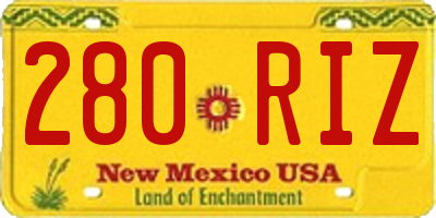 NM license plate 280RIZ