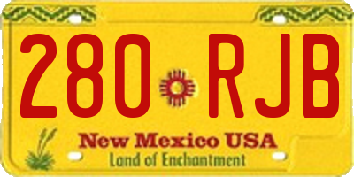 NM license plate 280RJB