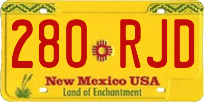NM license plate 280RJD