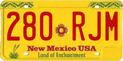 NM license plate 280RJM