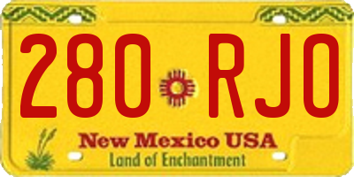 NM license plate 280RJO