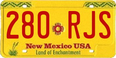 NM license plate 280RJS
