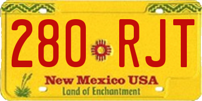 NM license plate 280RJT