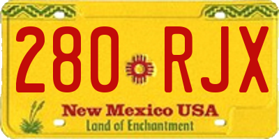 NM license plate 280RJX